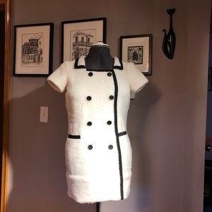 Oval Room Vintage ‘60s Mod B&W Fun Fur Dress 12